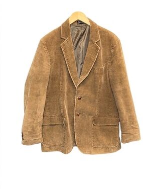 Vintage Esquire Tan Cotton Corduroy Blazer 2-Button Coat L-42